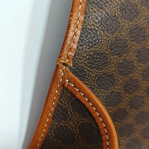 Authenticated pre-owned  MACADAM BLASON TRIOMPHE Coated Canvas Brown - Shoulder Bag at Looply
