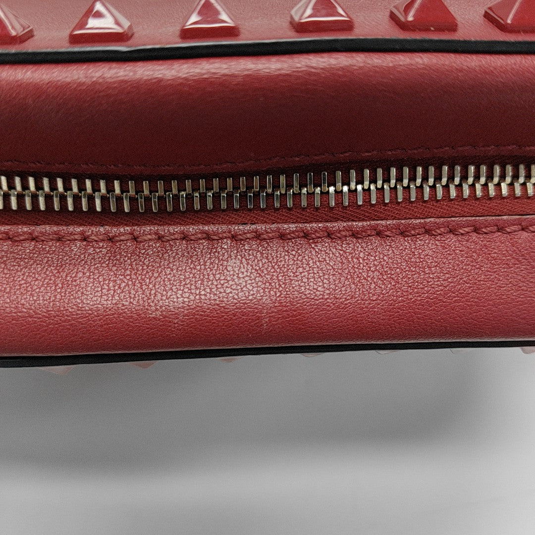 Leather Shoulder Bag Red