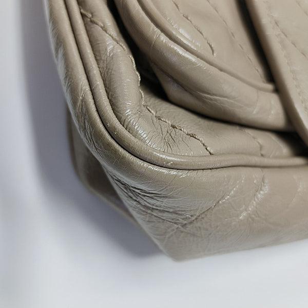 NIKI Medium Chevron Calfskin Beige