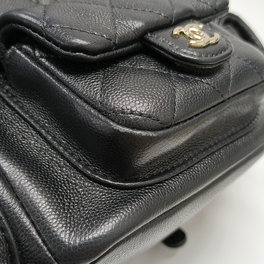 Quilted Grained Calfskin Small Black