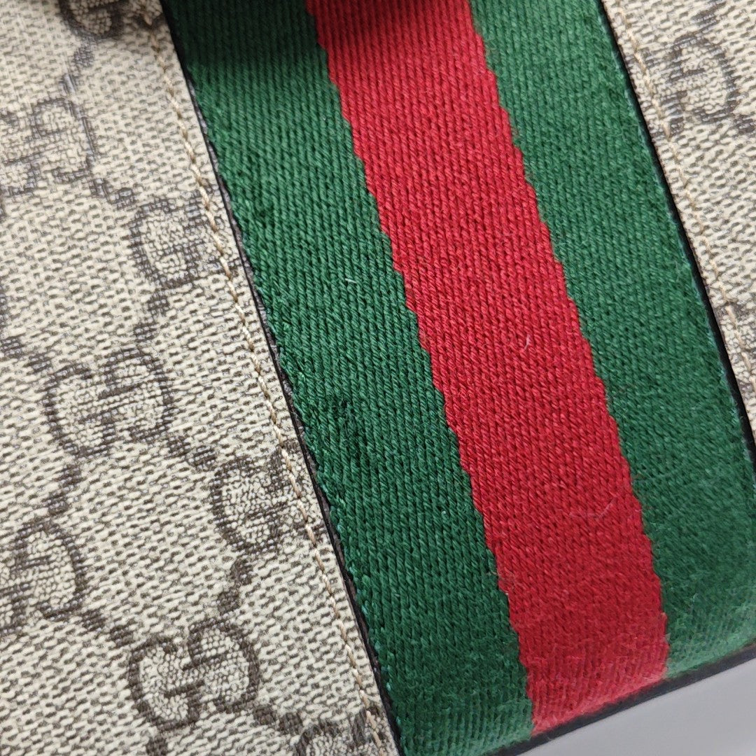 Ophidia Medium Monogram Coated Canvas Beige
