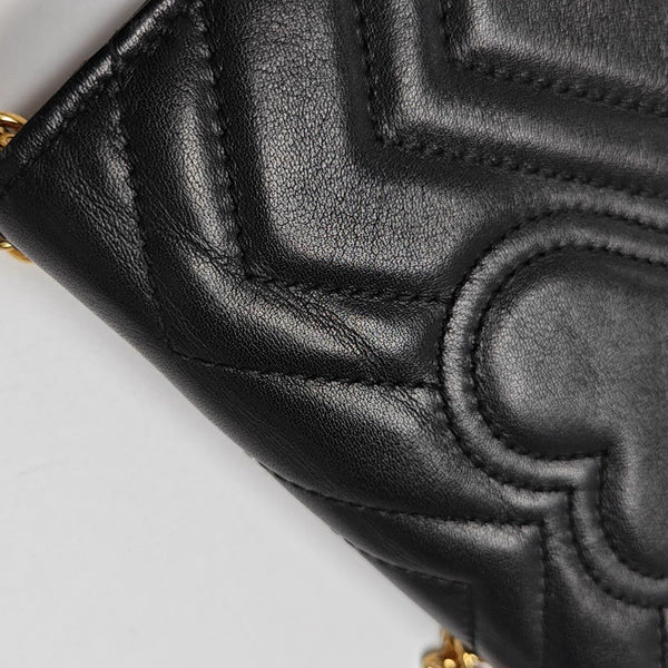 GG Marmont Super Mini Quilted Calfskin Black