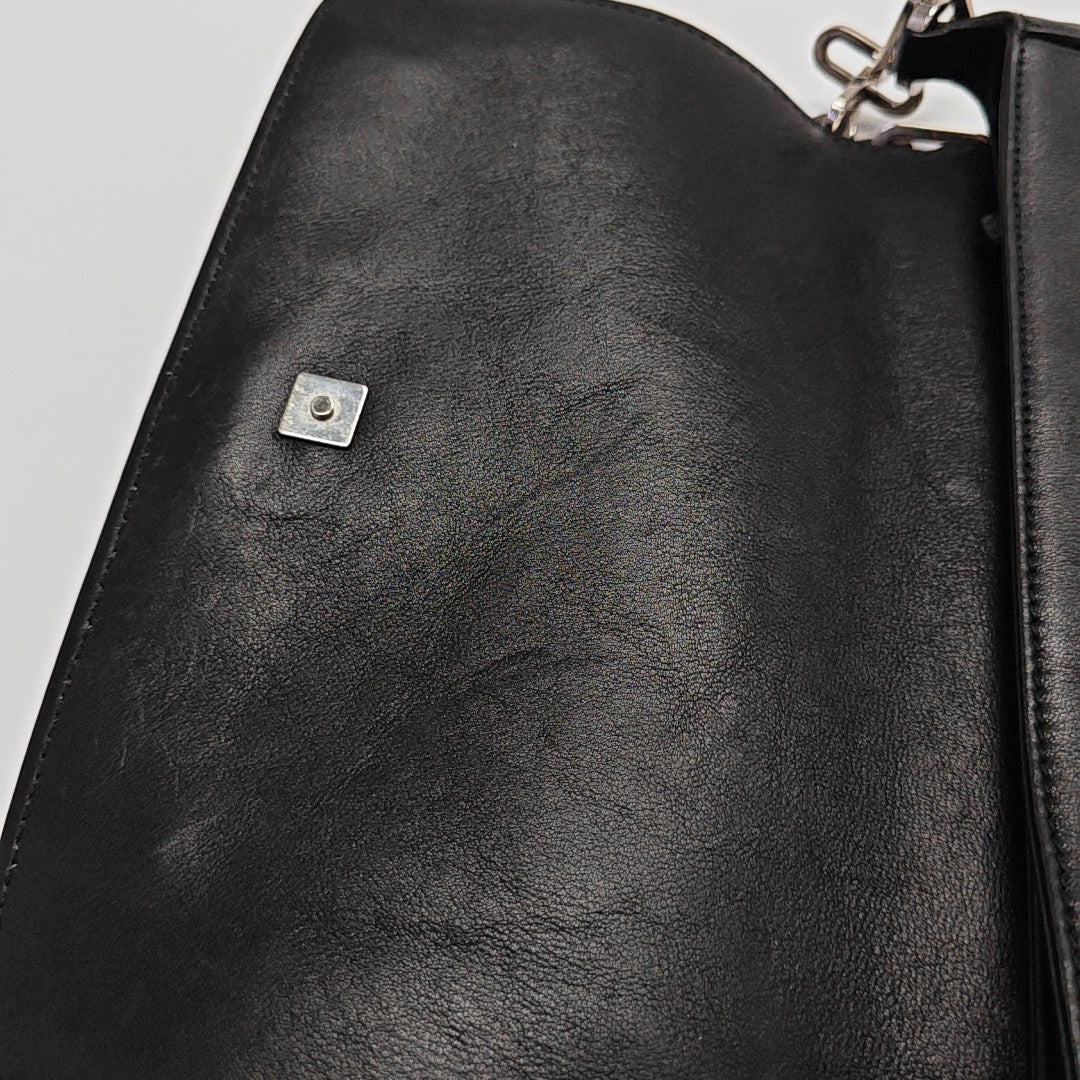 Calfskin Shoulder Bag Black