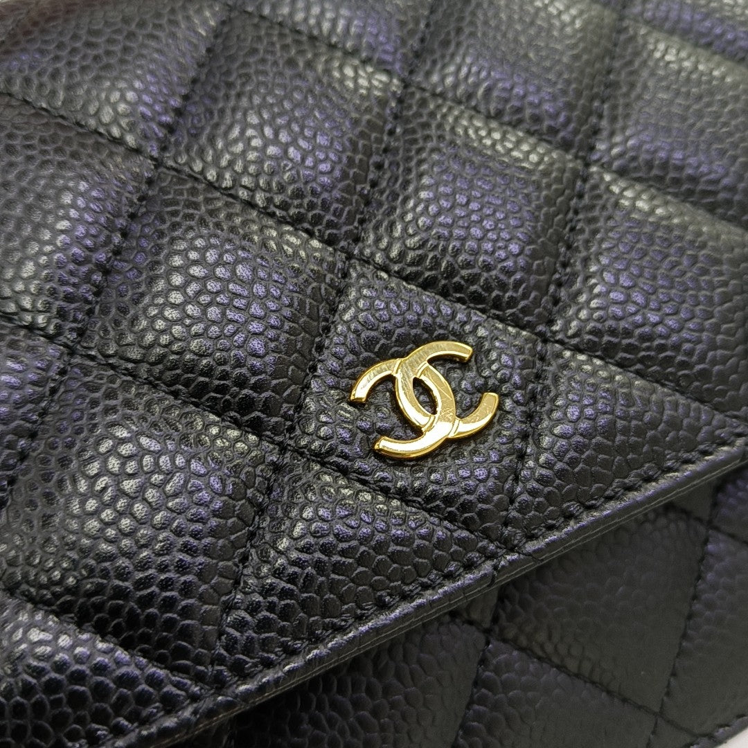 WOC Quilted Grained Calfskin Black