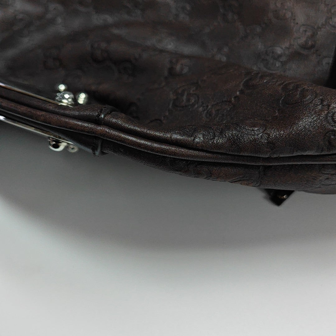 Monogram Calfskin Top Handle Bag Brown