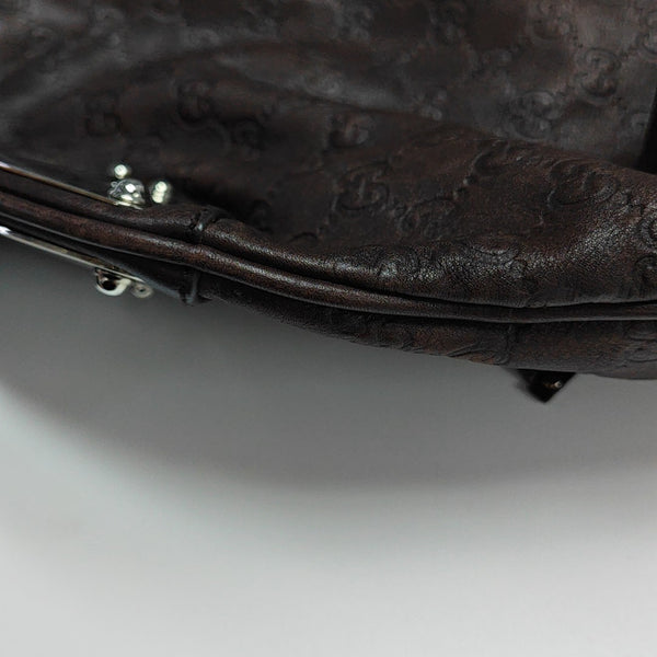 Monogram Calfskin Top Handle Bag Brown