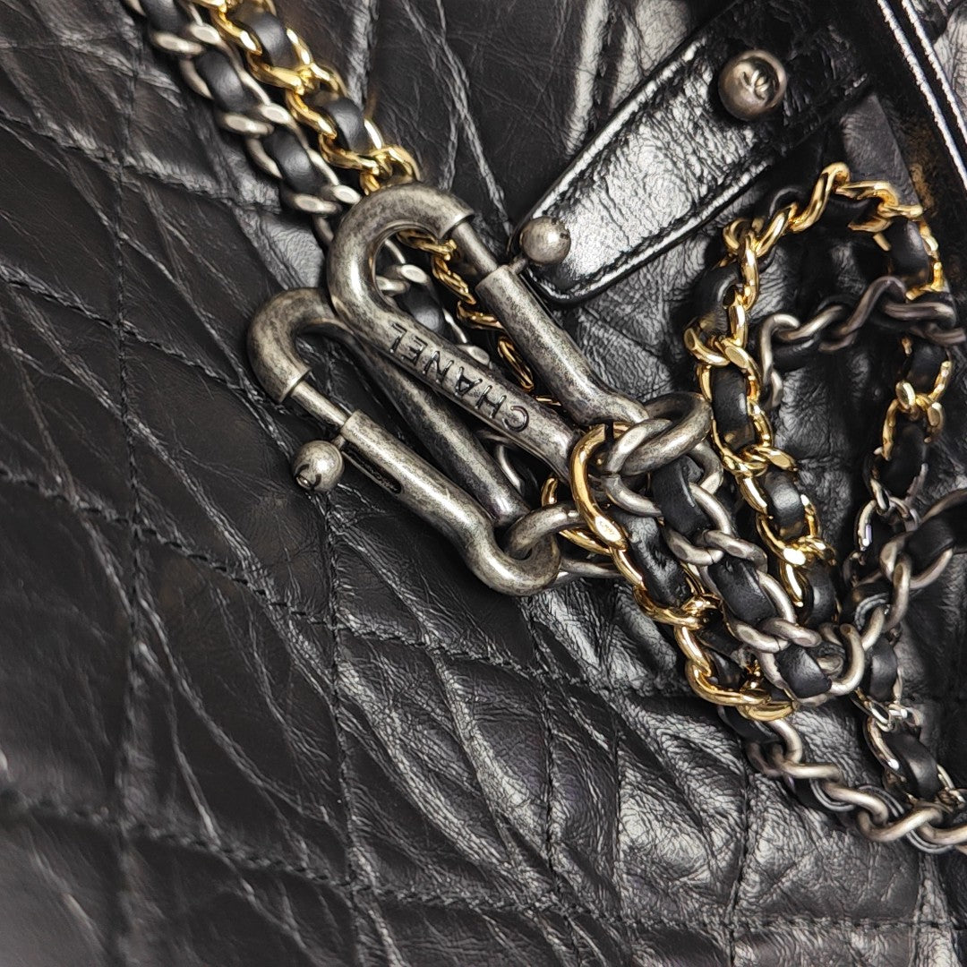 GABRIELLE Large Quilted Vintage Calf Black