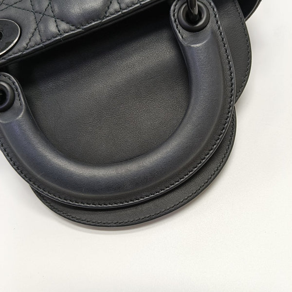 Lady Dior Mini Cannage Calfskin Black
