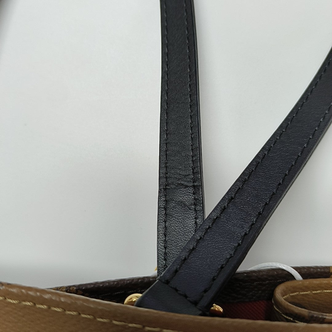 ONTHEGO MM Monogram Coated Canvas Brown