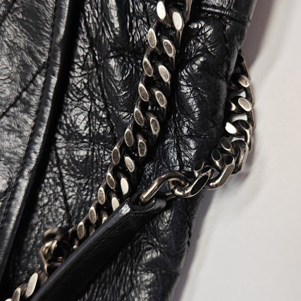 NIKI Medium Chevron Calfskin Black