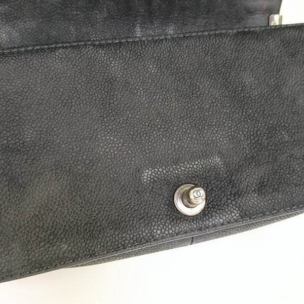BOY CHANEL Medium Quilted Grained Calfskin Black