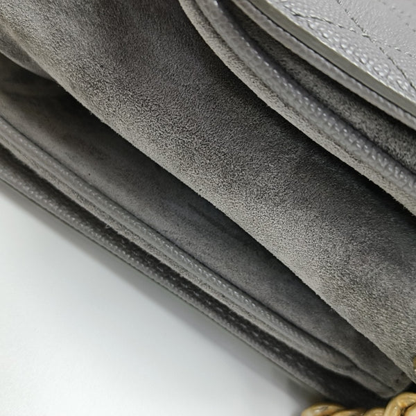 Quilted Grained Calfskin Gray