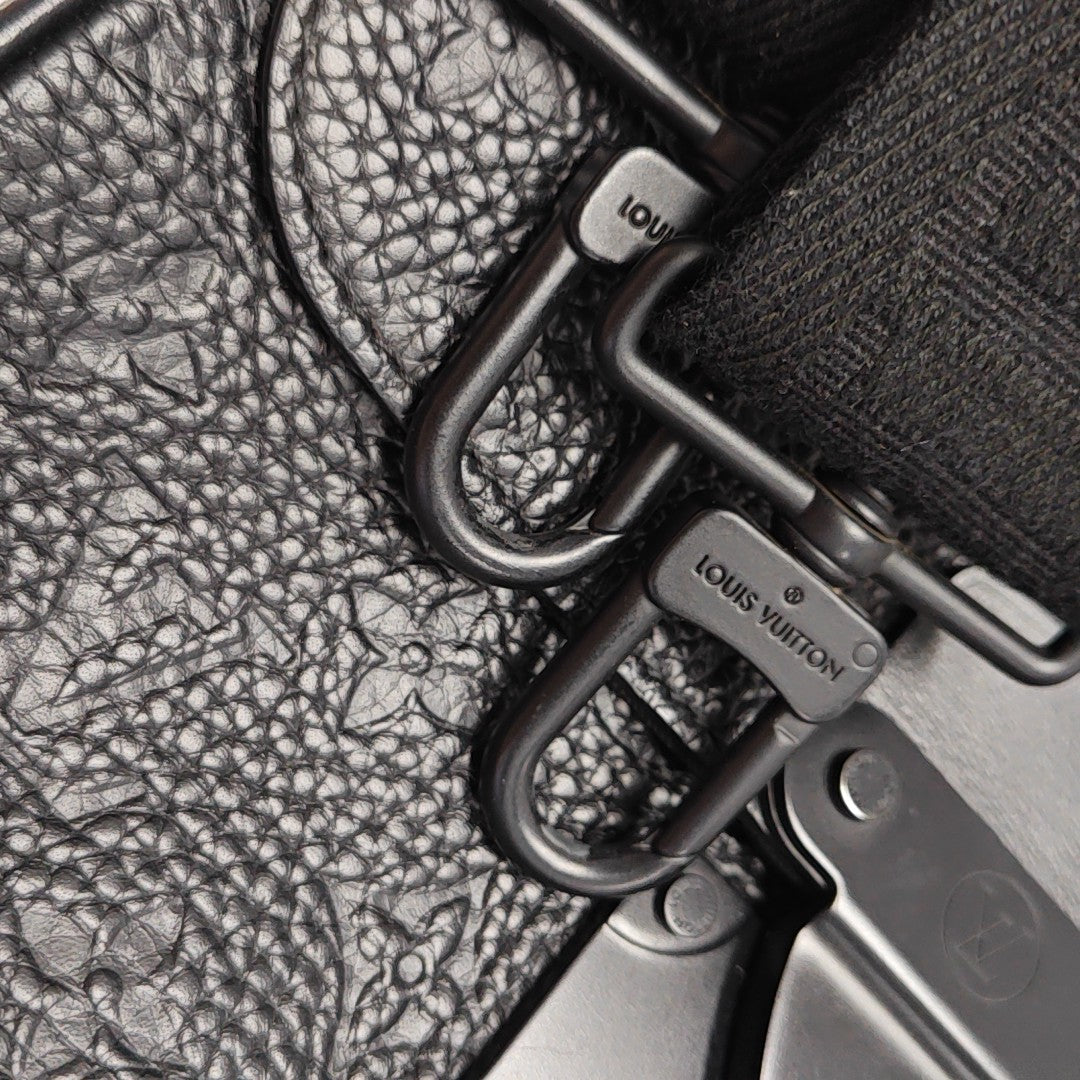 S LOCK Monogram Calfskin Black