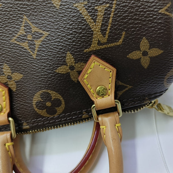 SPEEDY Nano Monogram Coated Canvas Brown