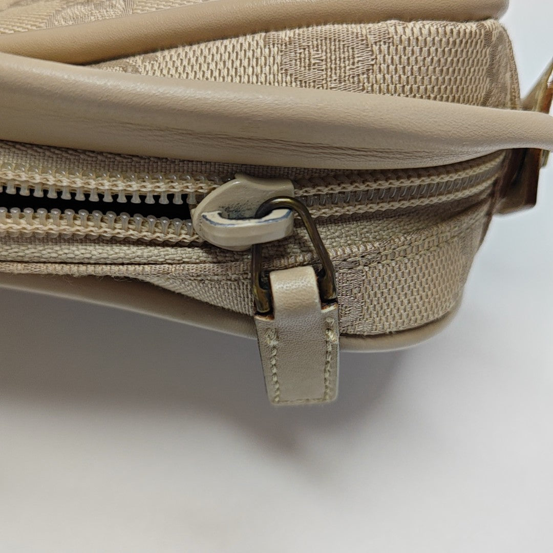 Monogram Canvas Shoulder Bag Beige