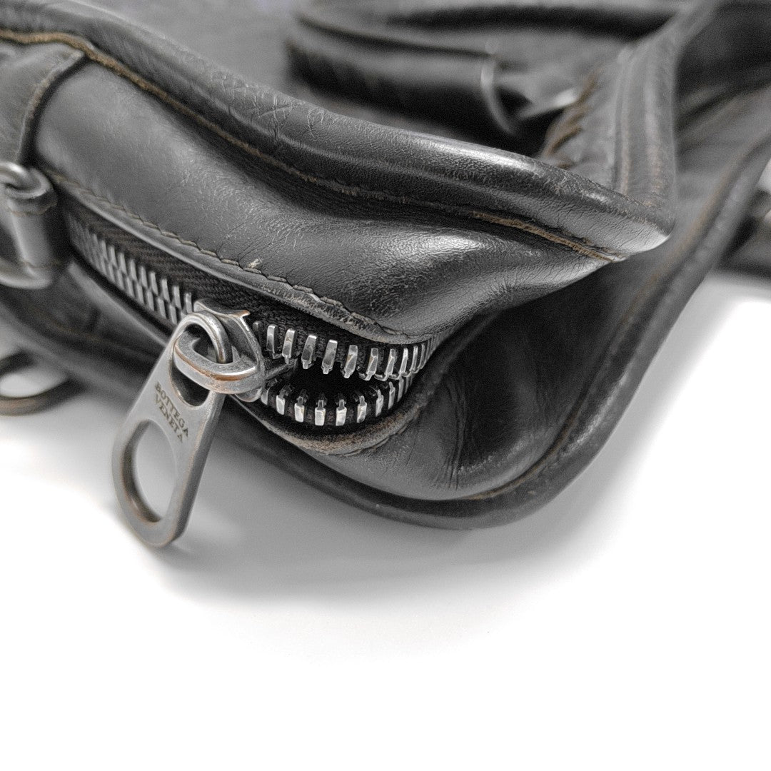Lambskin Top Handle Bag Brown