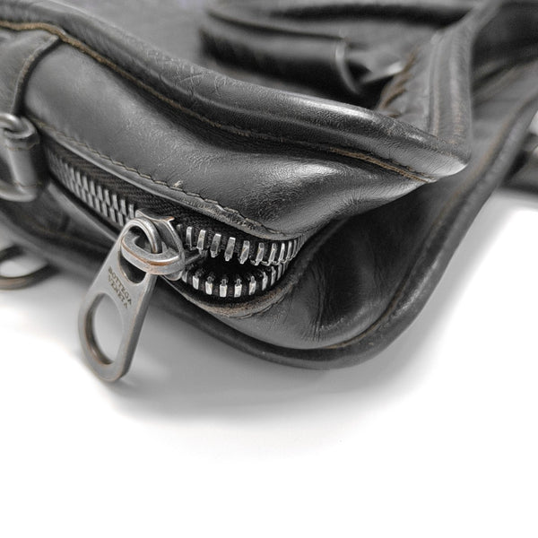 Lambskin Top Handle Bag Brown