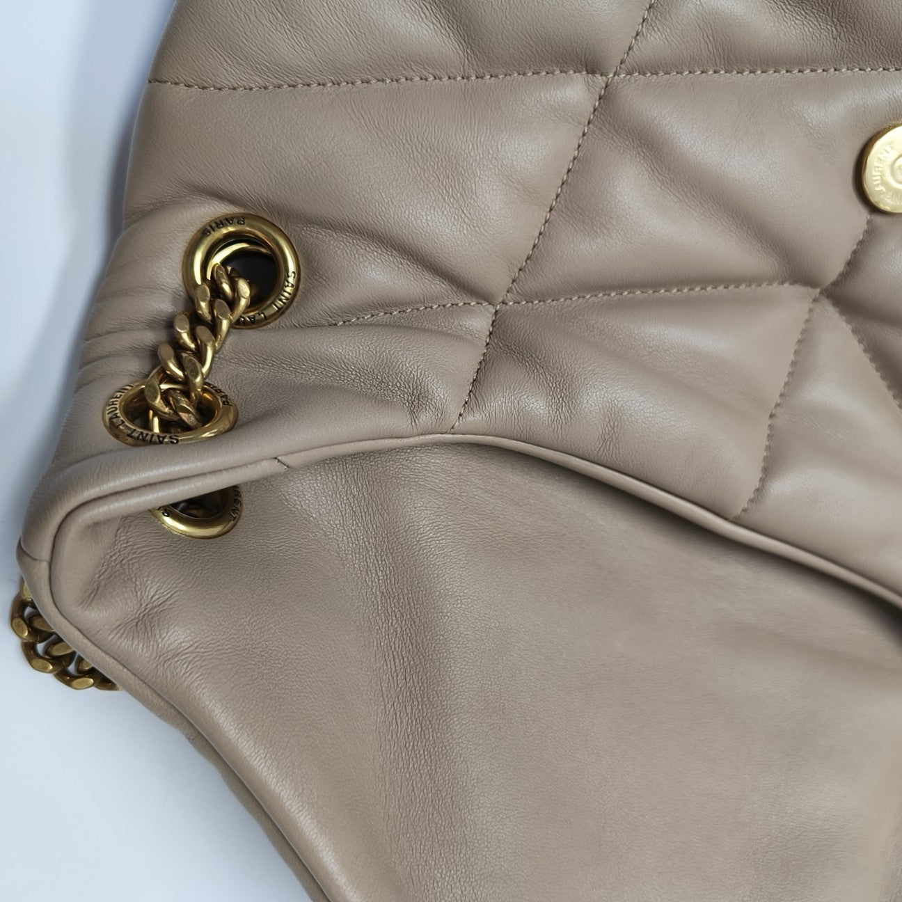 PUFFER Small Quilted Lambskin Brown