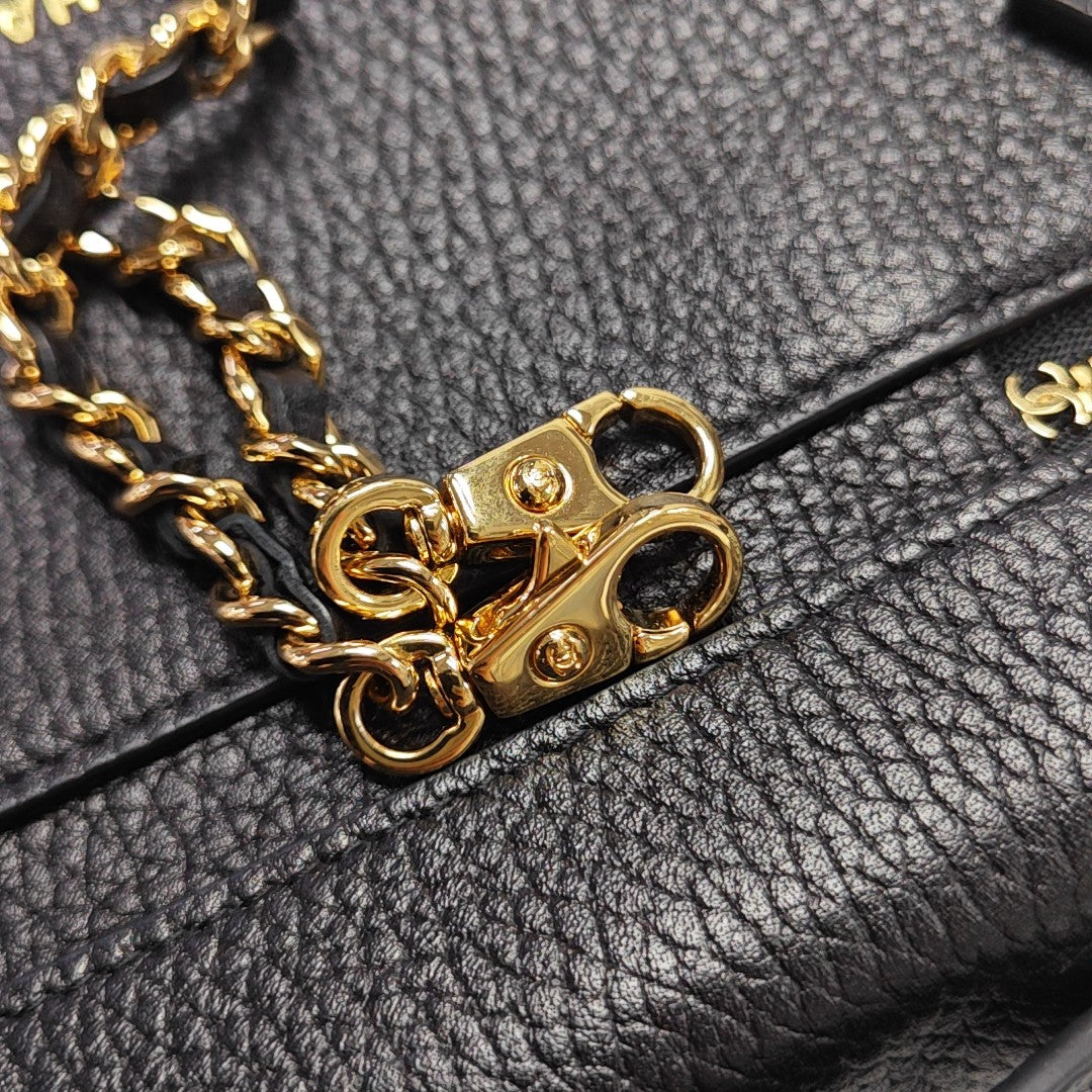 Calfskin Shoulder Bag Small Black