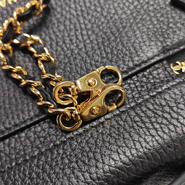 Calfskin Shoulder Bag Small Black