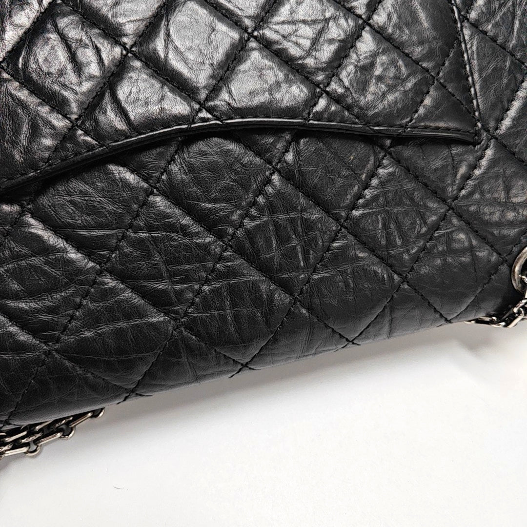 Authenticated pre-owned  2.55 227 (jumbo) Quilted Vintage Calf Black - Shoulder Bag at Looply