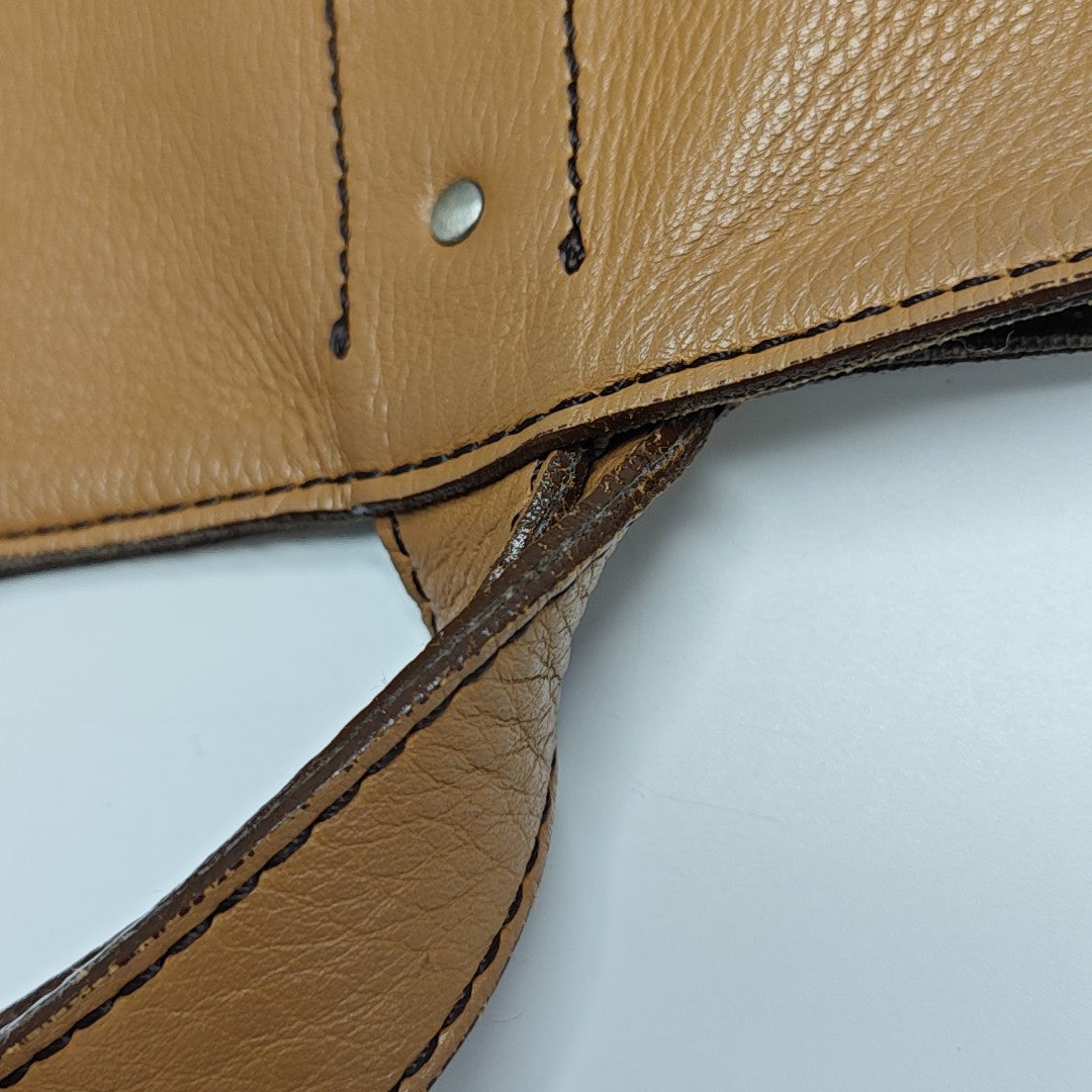 Calfskin Top Handle Bag Brown