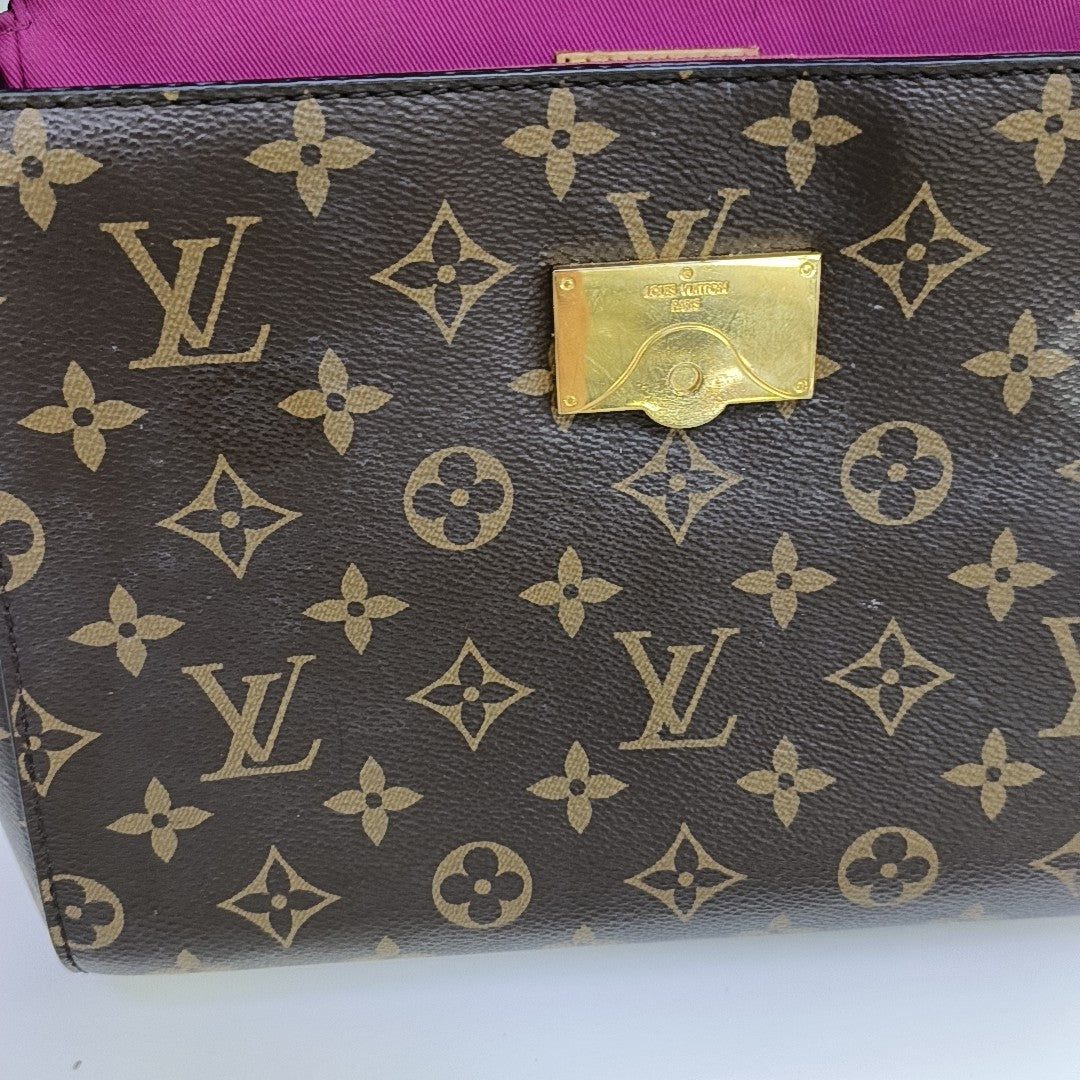 CLUNY PM Monogram Coated Canvas Brown