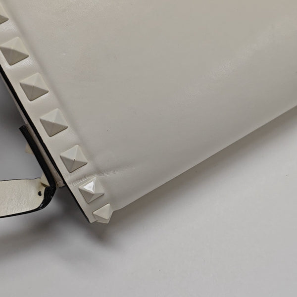 Rockstud Calfskin White
