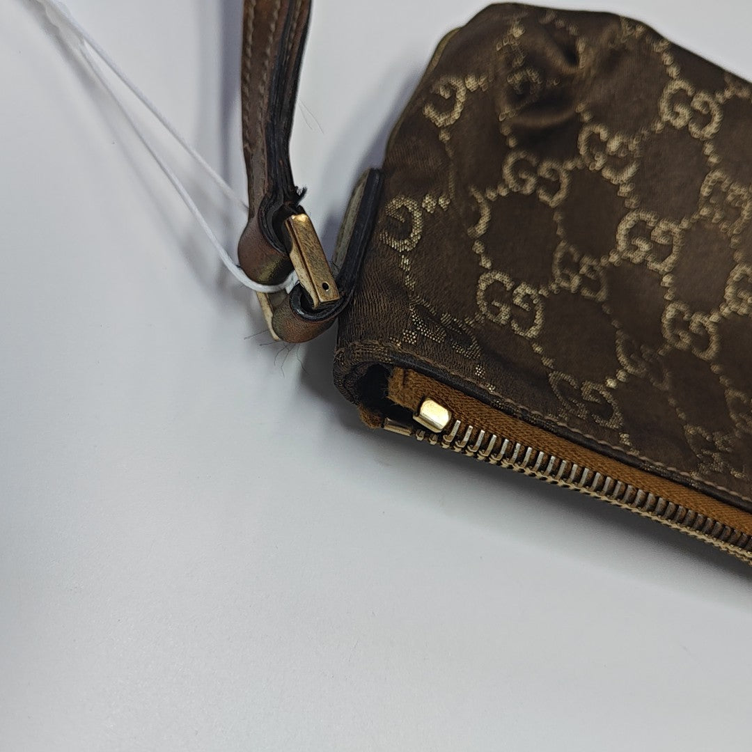 Monogram Canvas Clutch Brown