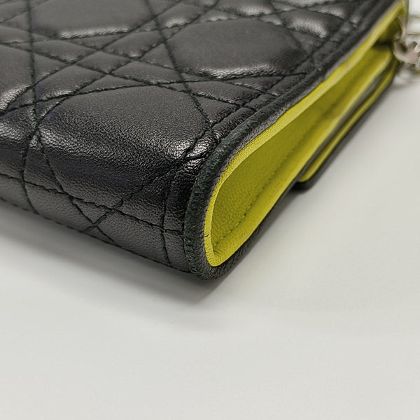 Lady Dior Small Cannage Lambskin Black Wallet
