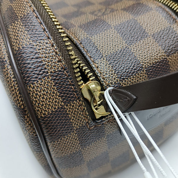 Damier Ebene Coated Canvas Clutch Extra Large Brown