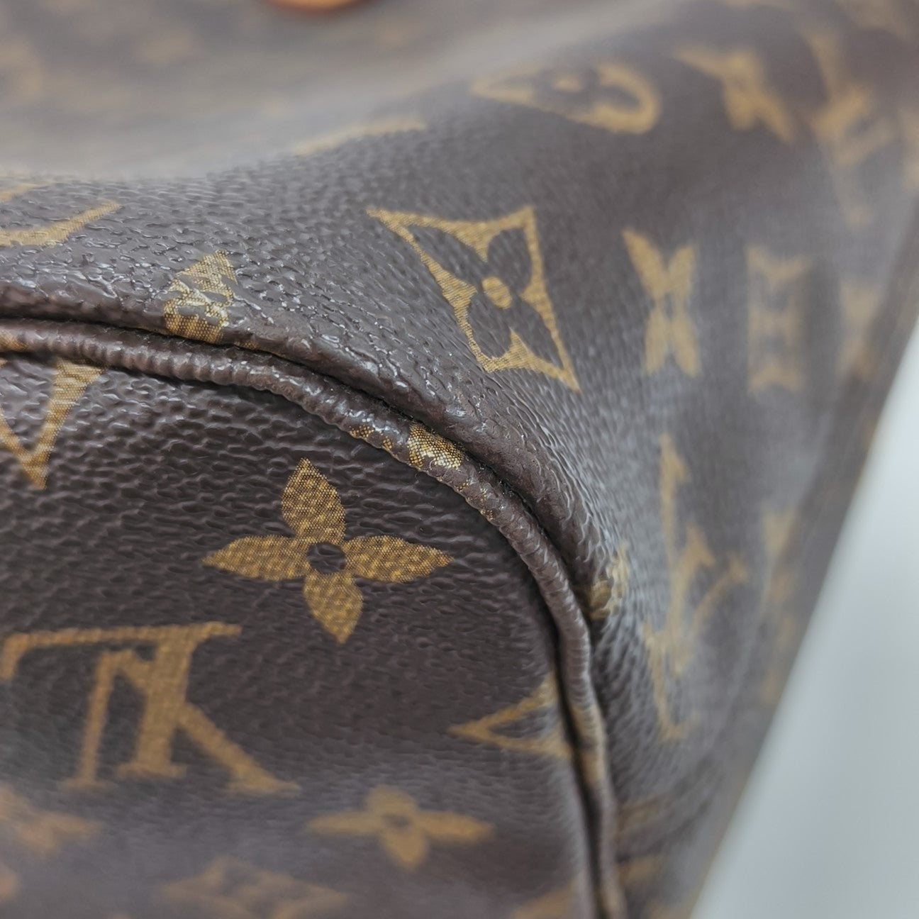 NEVERFULL MM Monogram Coated Canvas Brown