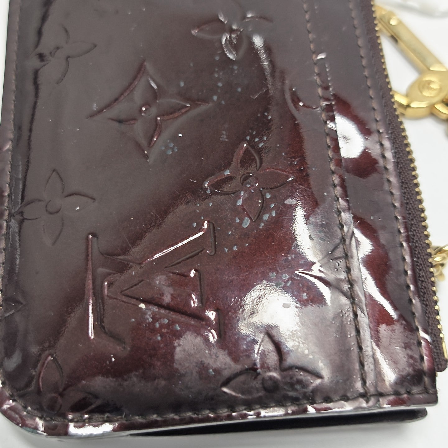 Patent Leather Card Holder Red