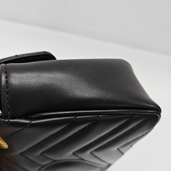 GG Marmont Small Quilted Calfskin Black