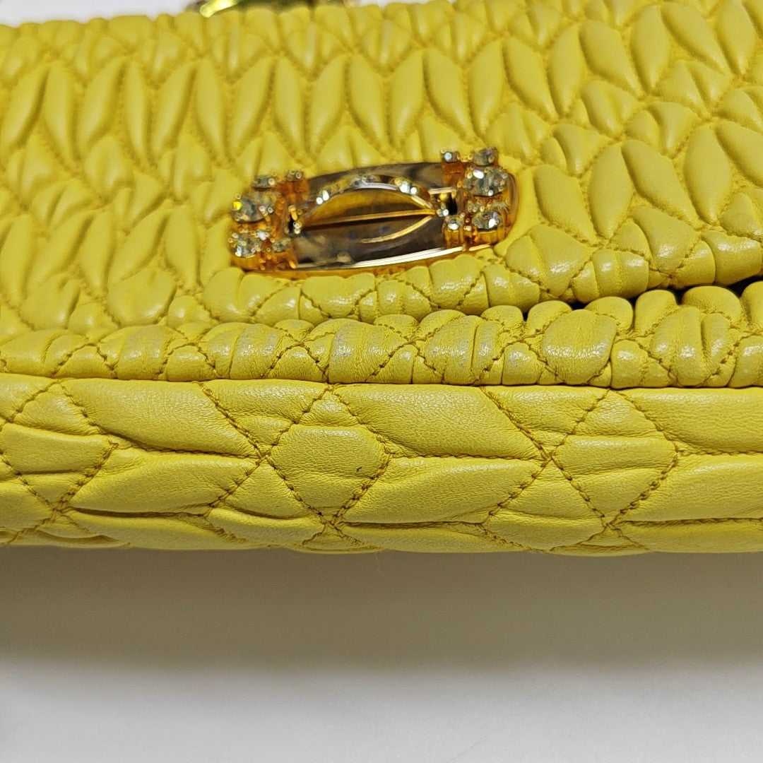 Crystal Quilted Lambskin Yellow