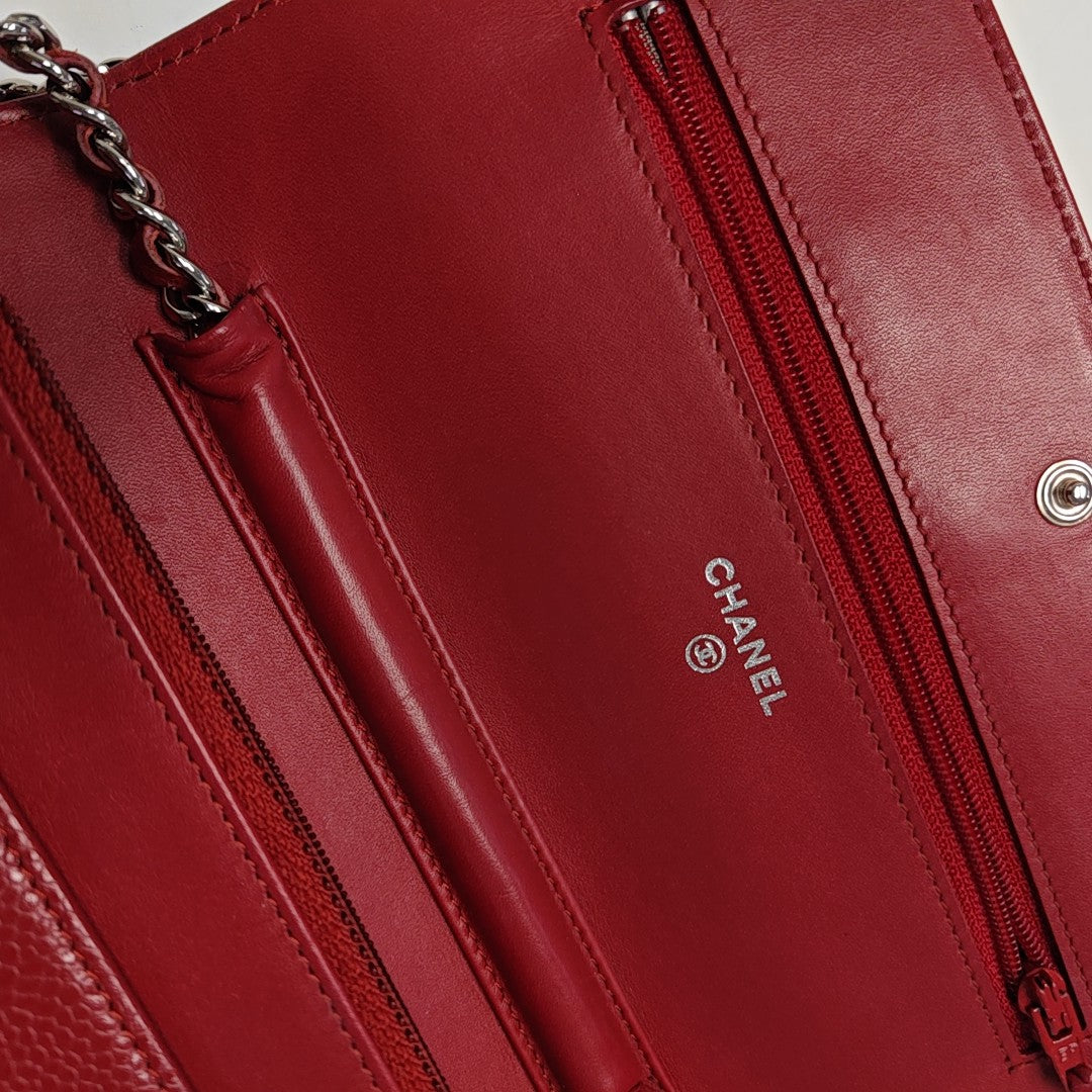 CC TIMELESS Grained Calfskin Red