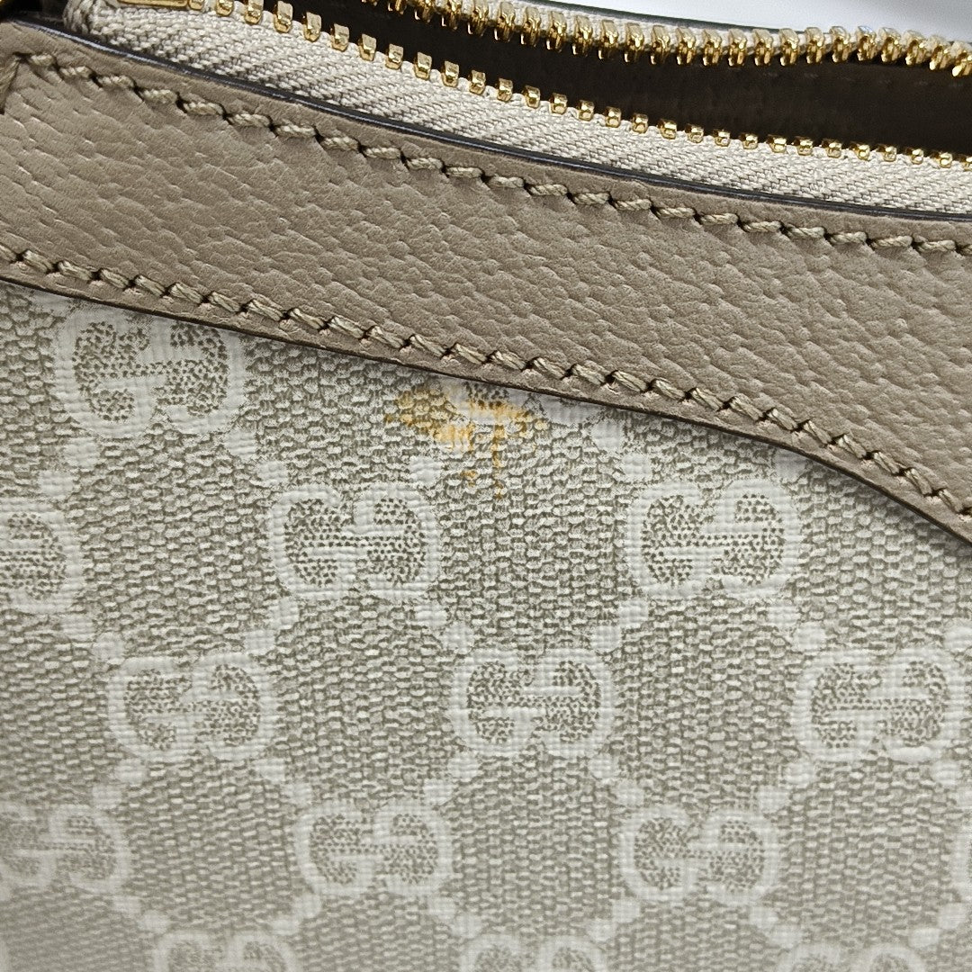 Ophidia Small Monogram Coated Canvas Beige