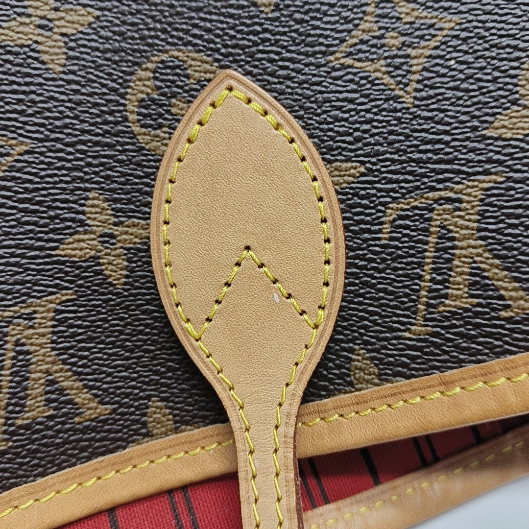 NEVERFULL MM Monogram Coated Canvas Brown
