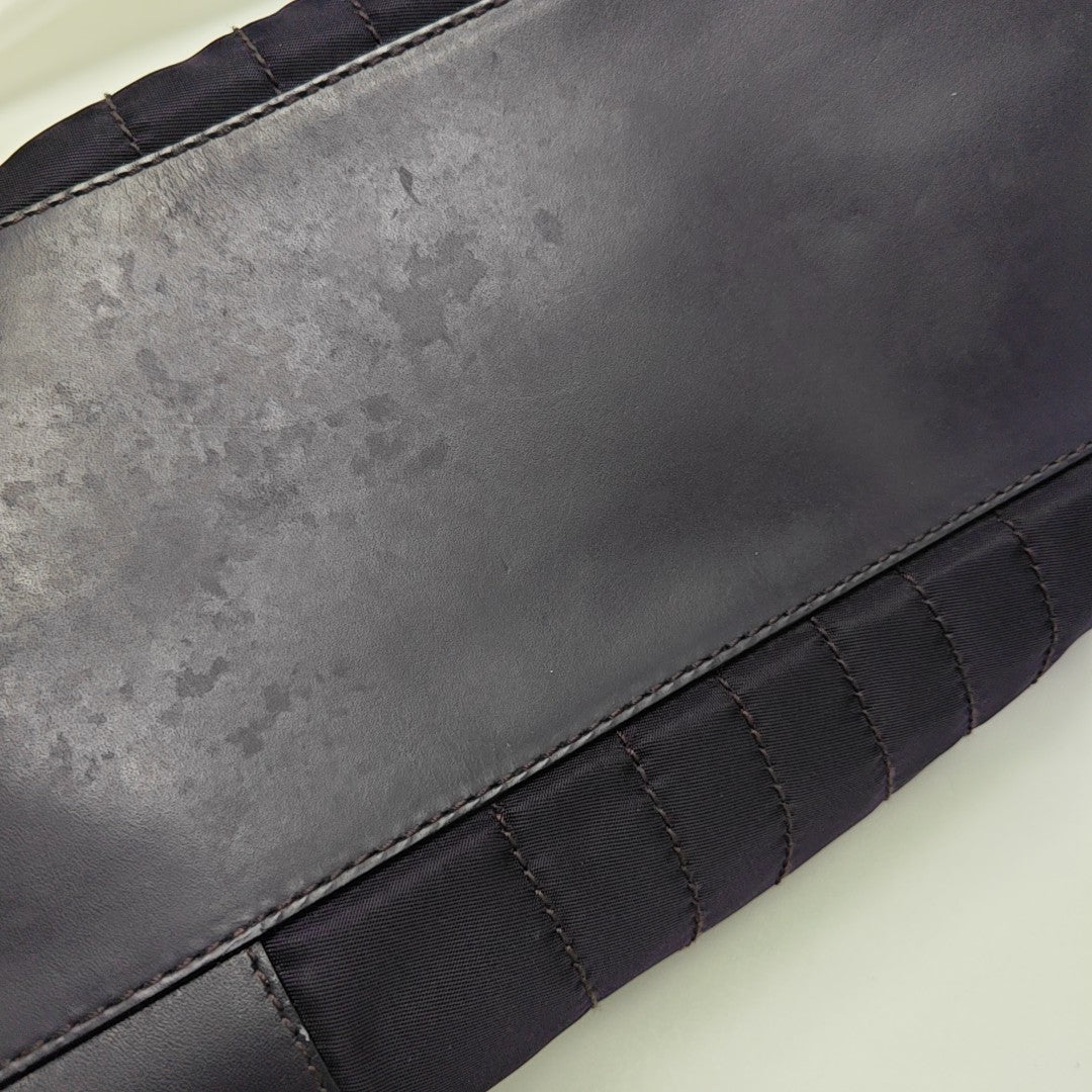 Quilted Nylon Top Handle Bag Purple