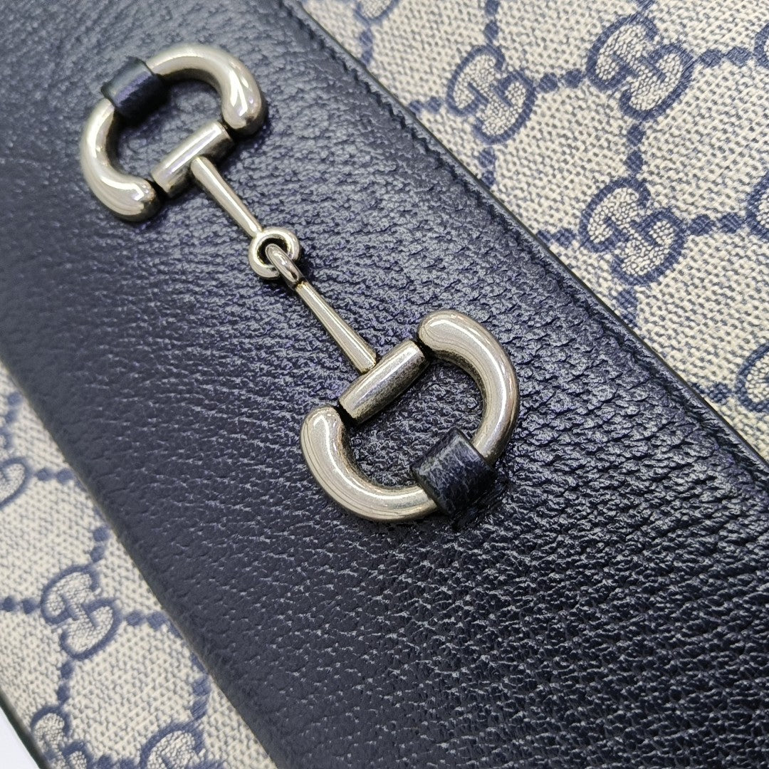 Horsebit 1955 Small Monogram Coated Canvas Beige