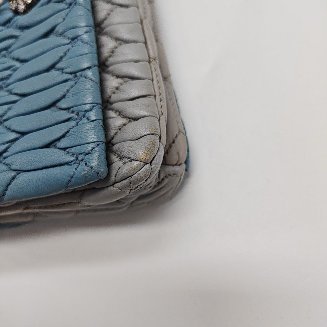 Crystal Quilted Lambskin Blue