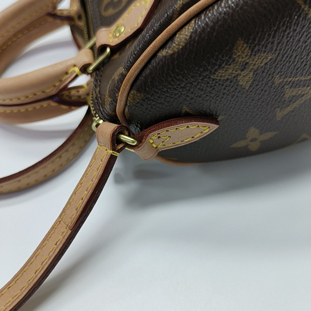 SPEEDY Nano Monogram Coated Canvas Brown