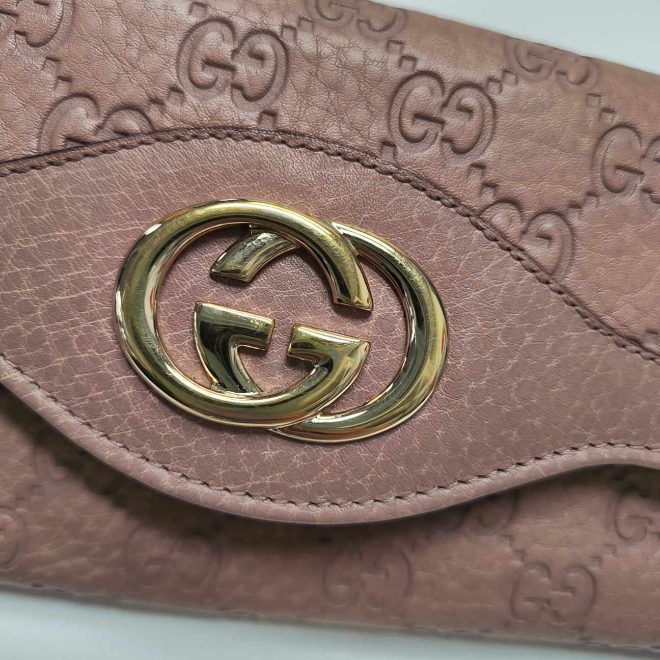 Sukey Monogram Calfskin Beige Wallet