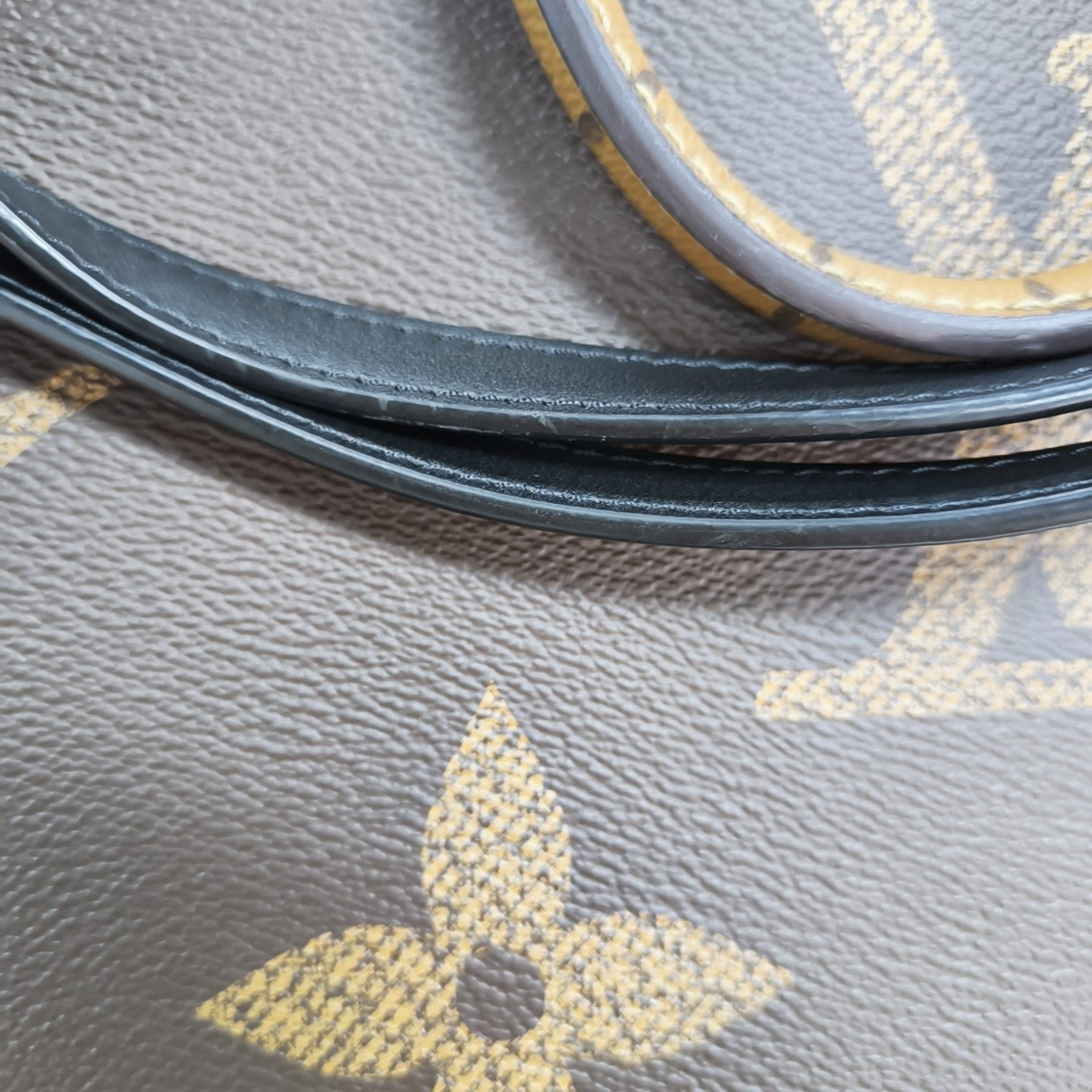 ONTHEGO MM Monogram Coated Canvas Brown
