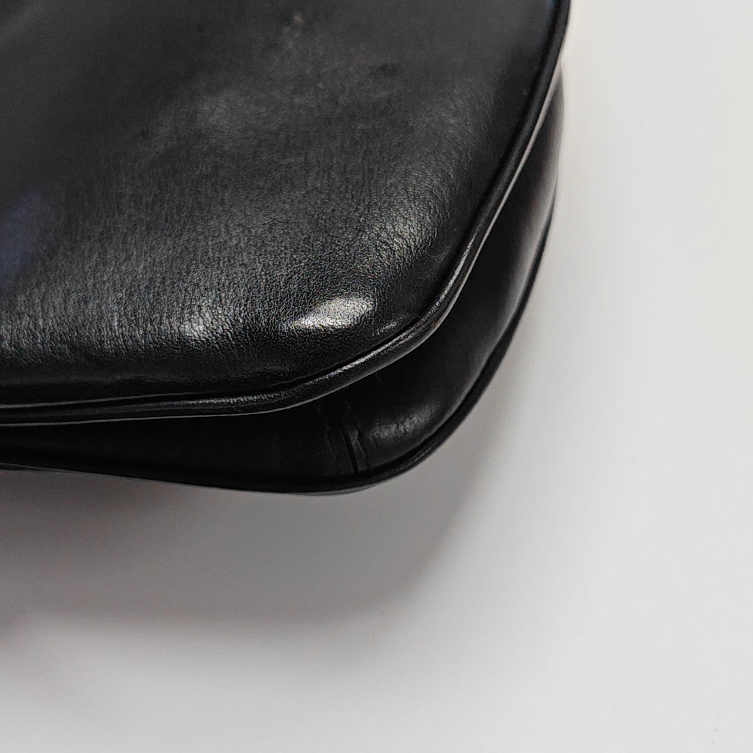 Calfskin Top Handle Bag Black
