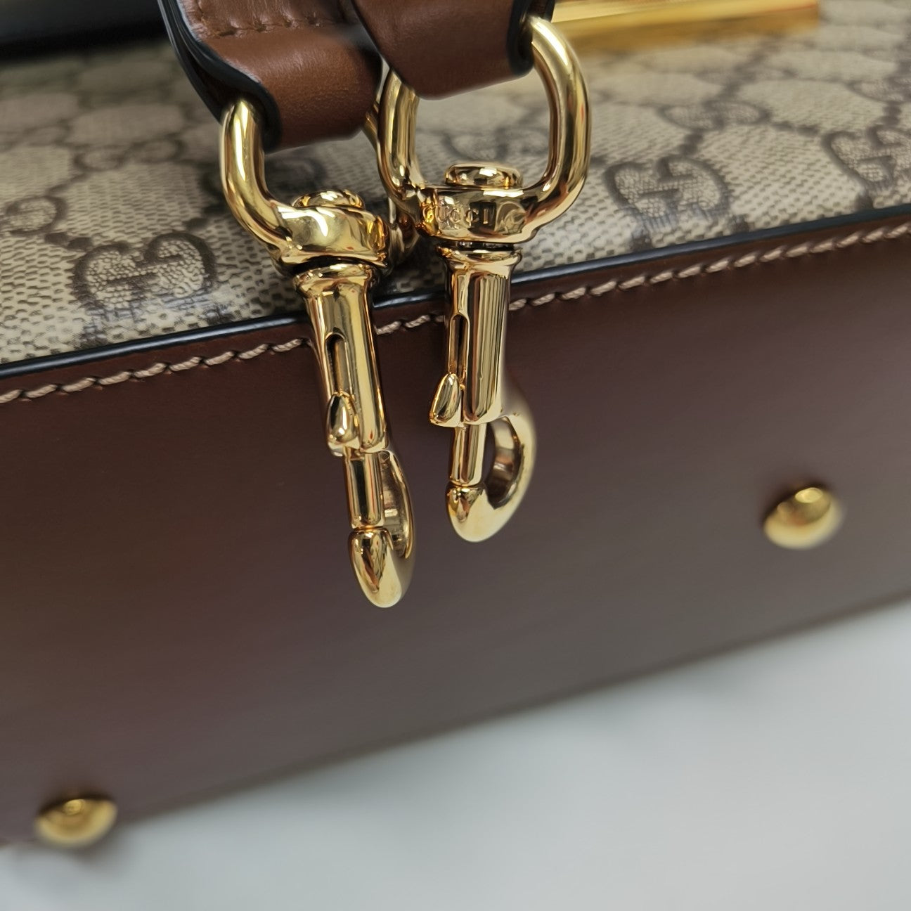 Padlock Small Monogram Coated Canvas Beige