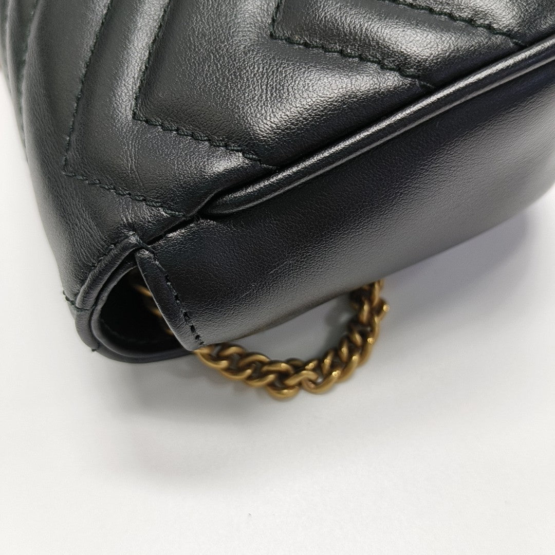 GG Marmont Mini Quilted Calfskin Black