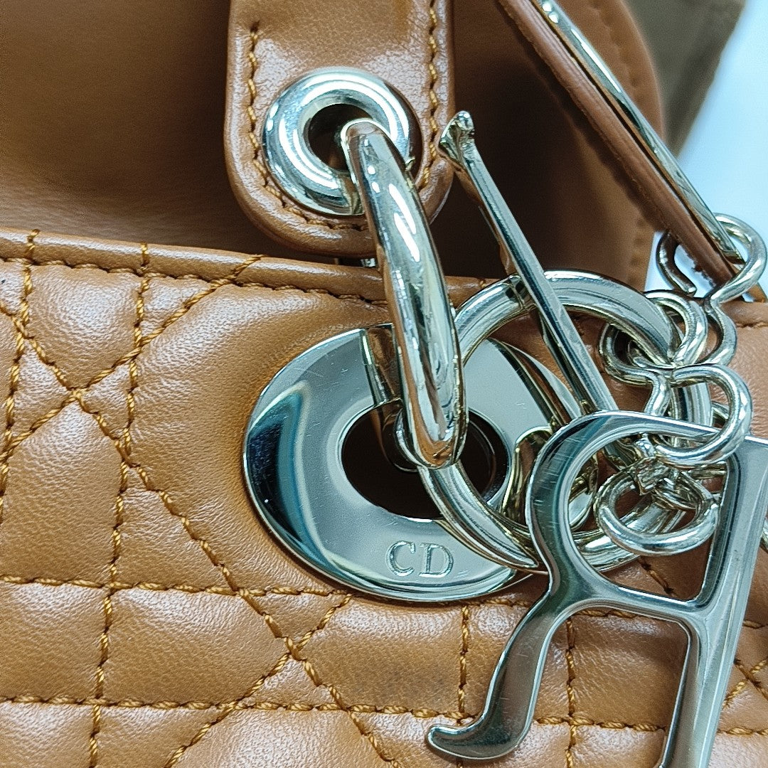 Lady Dior Small Quilted Lambskin Orange