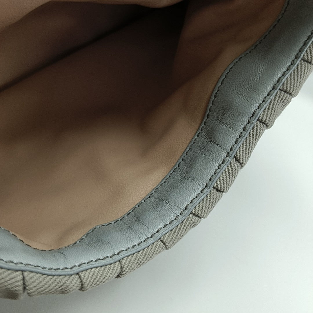 Quilted Fabric Shoulder Bag Gray