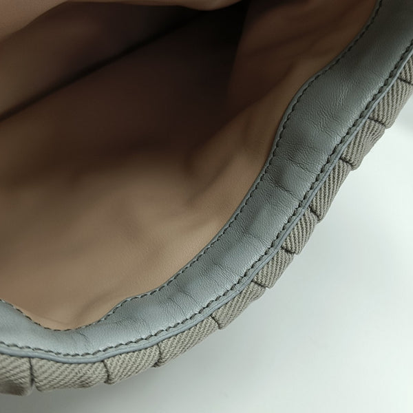Quilted Fabric Shoulder Bag Gray